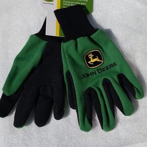 𝅺JOHN Deere Logo Work Garden Gloves Size Yo…